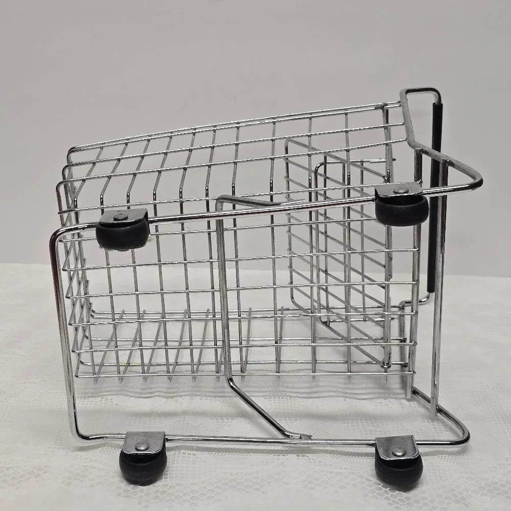 Kids Or Doll Toy Grocery Shopping Cart Silver Metallic Mini Cart